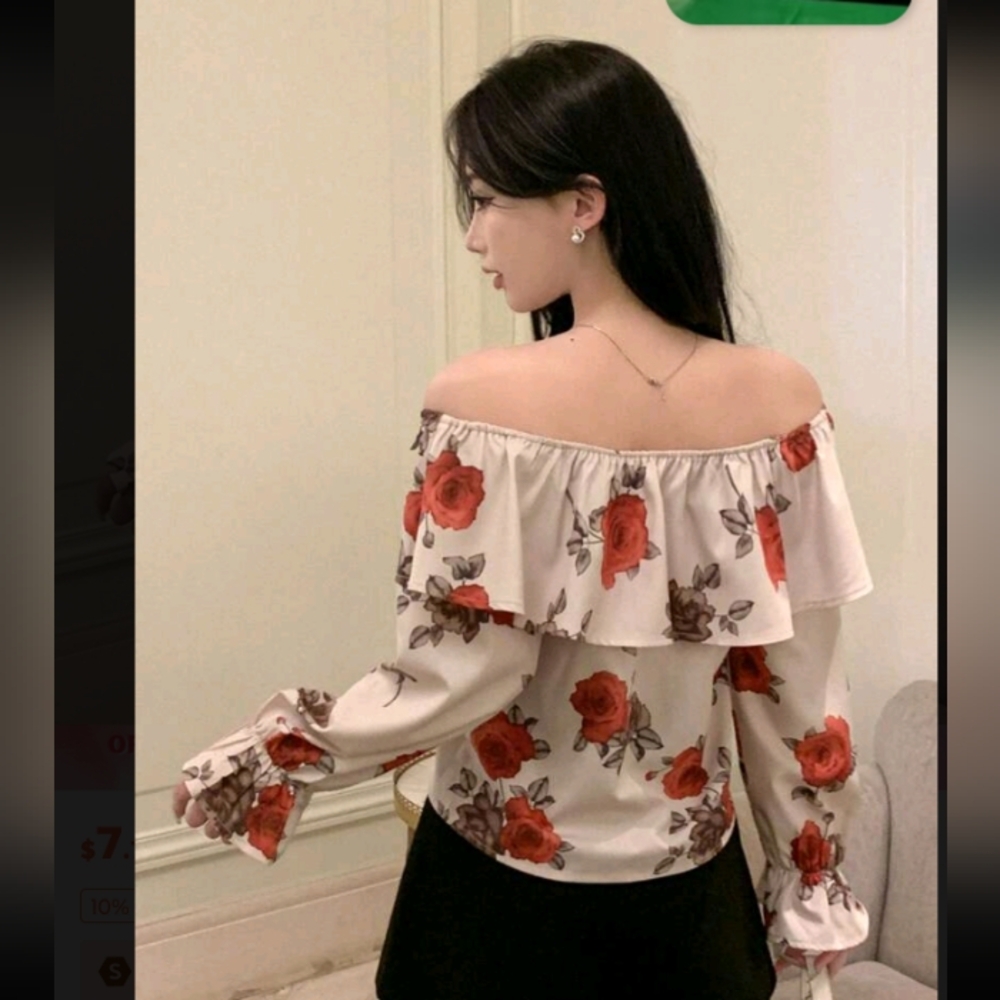 Floral Off-Shoulder Top - Picture 4 of 6